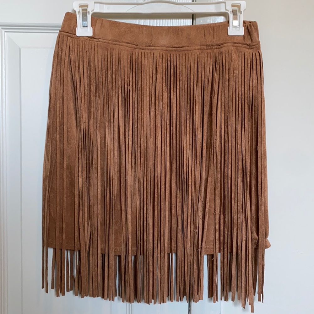 Frilly Tan mini skirt